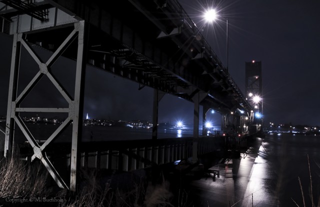 Bridges of Kittery, Maine at Night