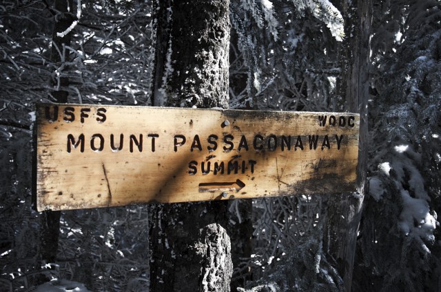 Mount Passaconaway Summit Sign