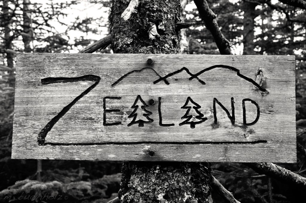 Sign at summit of Mt. Zealand