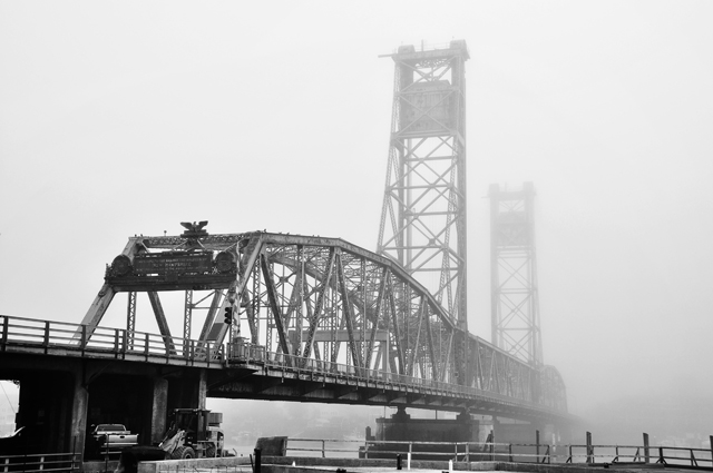 Fog, World War Memorial Bridge, Fog; Portsmouth, NH