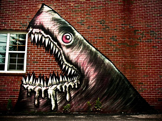 Shark Toof, Street Art; Portsmouth, New Hampshire