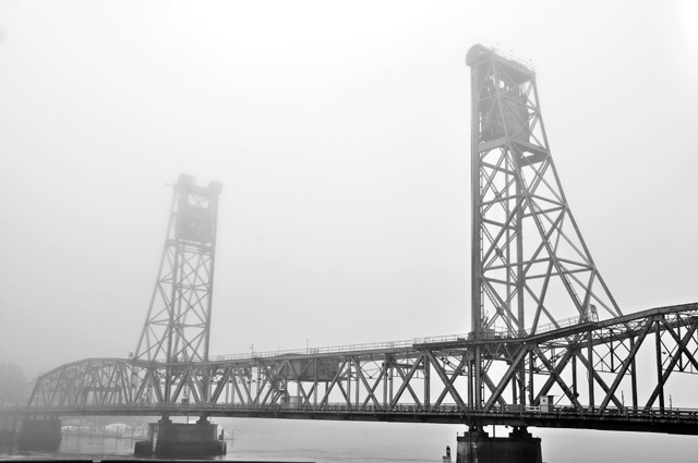 Morning Fog, Memorial Bridge and Piscataqua River; Portsmouth, NH