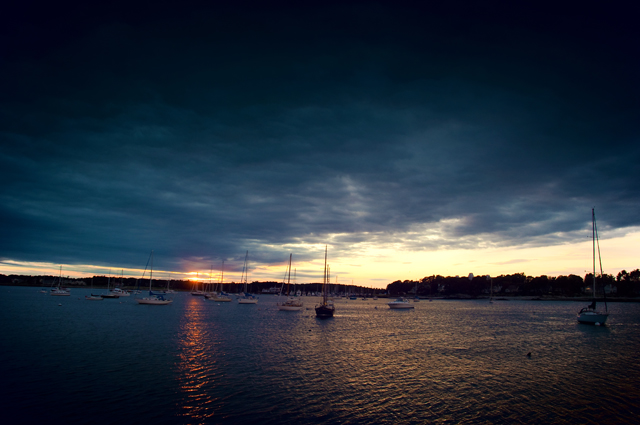 Sunset, Sailboats, Little Harbor; Portsmouth, NH