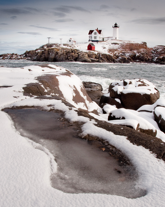 Winter at the Nubble, Cape Neddick Lighthouse; York, Maine