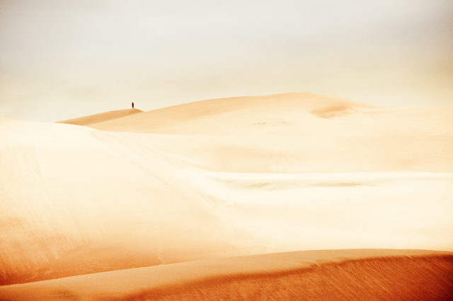 Lone Hiker; Great Sand Dunes, Colorado