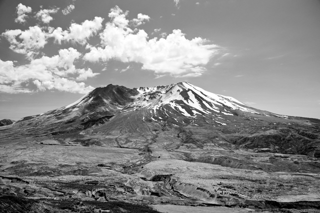 Flow Deposits, Black & White; Mount St. Helens, Washington