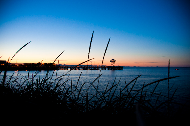 Sunset, Dock; Port Angeles, Washington