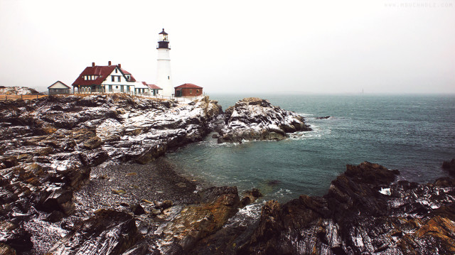 Morning Snow, Portland Head Light; Cape Elizabeth, Maine