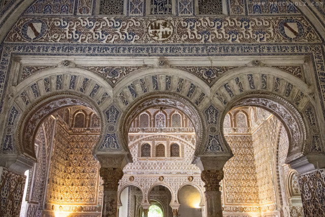 The Mudéjar Arches of Alcázar; Sevilla, Spain