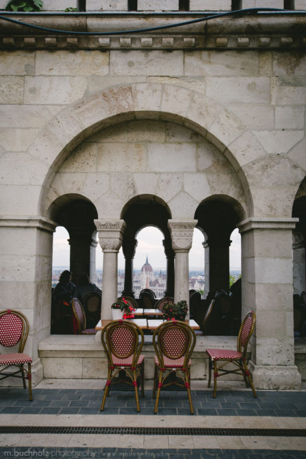 Dining at Fisherman's Bastion; Budapest, Hungary