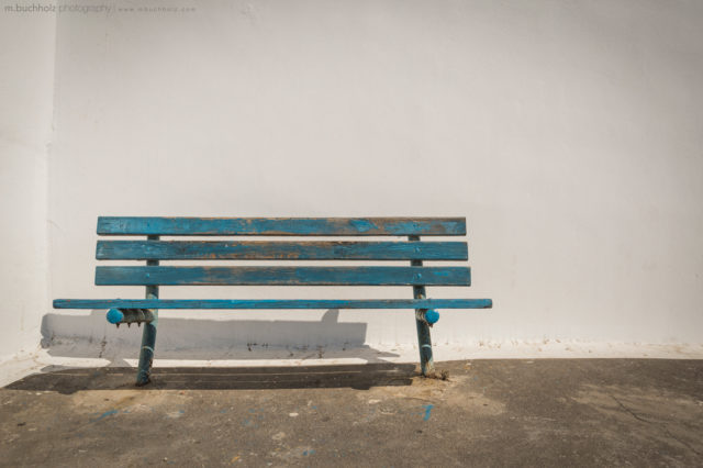 Bench; Thera, Santorini, Greece