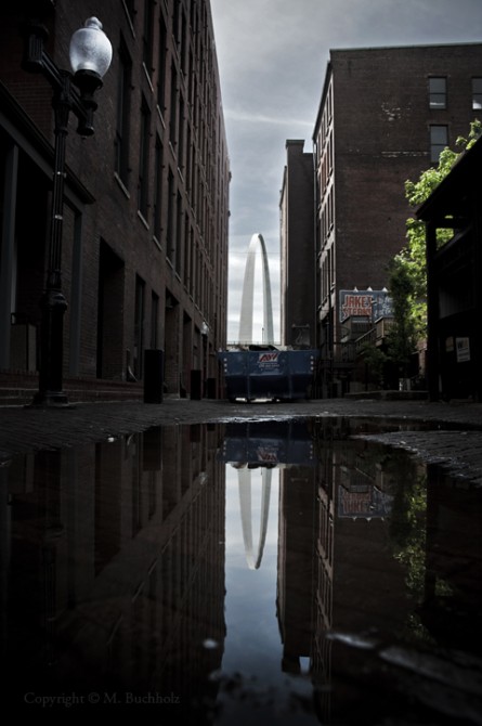 Gateway Arch Street Reflection; St. Louis, Missouri