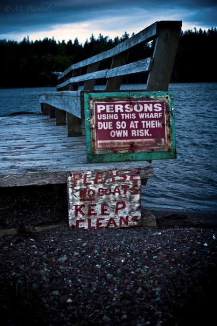 Persons Using This Dock Due So At Their Own Risk.