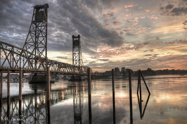 Memorial Bridge Sunrise; Portsmouth, NH