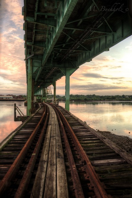 Rail Bridge at Sunset; Portsmouth, NH