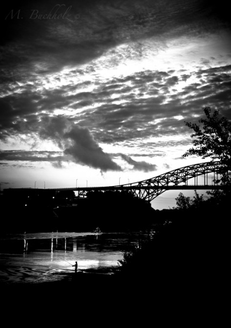 Fishing by the Piscataqua River Bridge; Portsmouth, NH