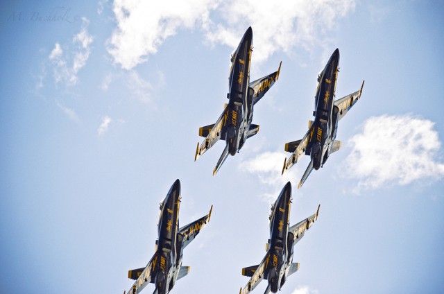 Closeup of Blue Angels in Formation