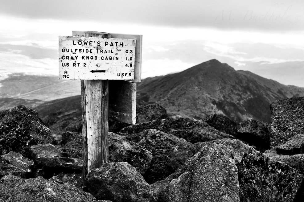 Lowe's Path sign from Mt. Adams